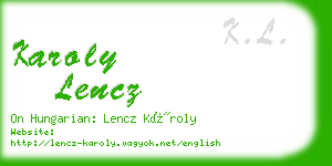 karoly lencz business card